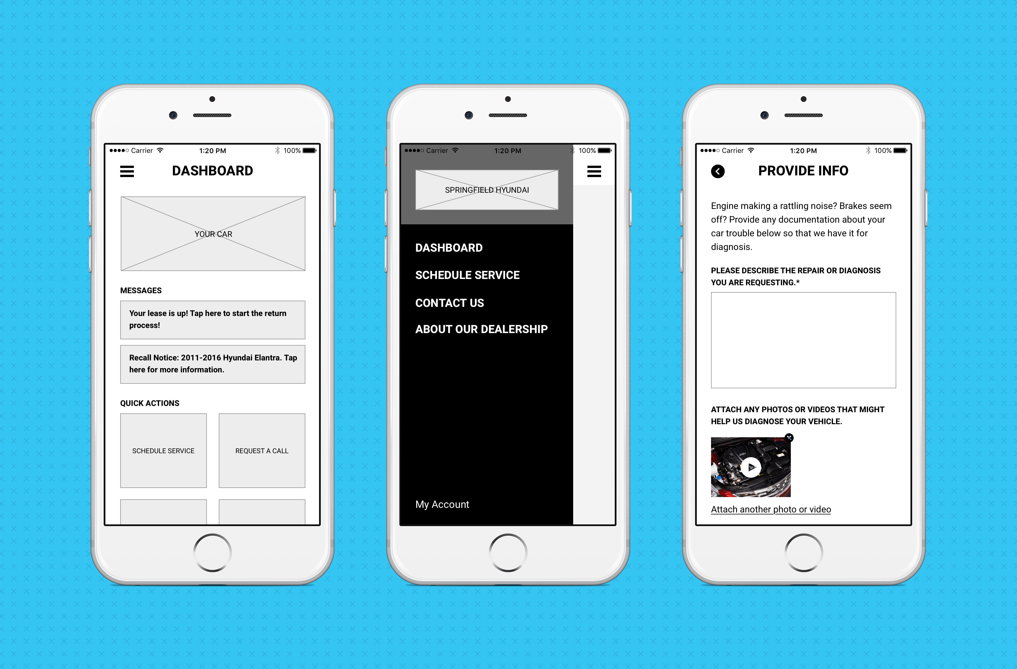 MyDealer Wireframes